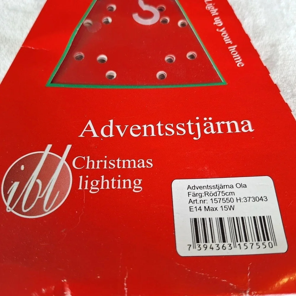 IBL Sweden Christmas Lighting Red Paper Star Adventsstjarna 15 W Sealed